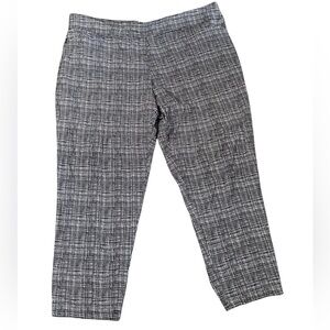 Womens black and white plus size career wear pull on pants